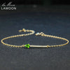 3x5mm 100% Natural Green Diopside 925 Sterling Silver Jewelry Chain Charm Bracelet S925 LMHI041
