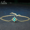 5x7mm 1.6ct 100% Natural Pear Cut Blue Apatite 925 sterling silver jewelry Chain Bracelet LMHI043
