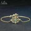 925 Sterling Silver Jewelry Charm Bracelet Animal Spider Web 2.5mm Round Cut Green Emerald Women Hollow Bracelets Chain