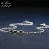 Bracelets 2mm Natural Square Black Chalcedony 925 Sterling Silver Bracelet Chain Charm Bracelet Jewelry Fashion Bijoux
