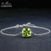 Charm Bracelet 1.3ct Natural Square Green Peridot Almofadas 925 Sterling Silver Jewelry Pillows Chain Bracelets Bijoux