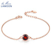 Charm Bracelets for Women Natural Gemstone Red Garnet S925 Sterling Silver Jewelry Rose Gold Chain Party Bangles HI006