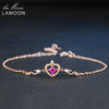 Charms Bracelets for Women Natural Ruby 100% Real 925 Sterling Silver Jewelry Rose Gold Plated Crow Princess Bangle HI028