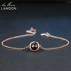 Classic Simple 6mm 1.1ct 100% Natural Red Garnet 925 Sterling Silver Jewelry S925 Charm Bracelet LMHI021