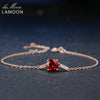 Fashion Rubin Bracelets 925 Sterling Silver Fine Jewelry Natural Gemstone Classic Red 7mm Garnet Chain Charms Bracelet