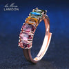 Fine Jewelry Body Ring Making Colorful Natural Gemstone Tourmaline Rings 925 Sterling Silver Rose Fashion Women Rings
