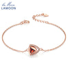 Fine Jewelry Rose Gold S925 Charm Bracelets for Women 100% Natural Triangle Red Garnet 925 Sterling Silver Jewelry HI040