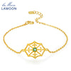 Green Emerald Gemstone Charm Bracelets for Women Spider Web 925 Sterling Silver Chain Fine Jewelry Bangle Trendy HI032