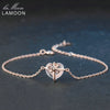 Heart 9x10mm 100% Natural Gemstone Rose Quartz 925 Sterling Silver Jewelry S925 Charm Bracelet LMHI047