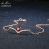 Heart Charm Bracelets 925 Sterling Silver Jewelry Natural Gemstone Classic Red 0.3ct Mosaic Garnet Fashion Chain Bracelet