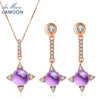 Necklace Earring S925 Women's Set Star 2.2ct Natrual Amethyst 925 sterling-silver-jewelry Wedding Jewelry Set V009-2