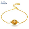 Oval Natural Gemstone Citrine Bracelets & Bangles 925 Sterling-Silver-Jewelry Fine Jewelry For Women LMHI046