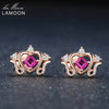Princess Cut 0.2ct 100% Real Sapphire 925 sterling-silver-jewelry Crown Stud Earring S925 LMEI044