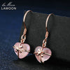 Romantic Heart 100% Natural Citrine 925 Sterling Silver Jewelry 14K Yellow Gold Plated Drop Earrings S925 LMEI013