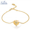 Romantic Heart Natural Citrine 925 Sterling Silver Jewelry Chain Charm Bracelet S925 LMHI048