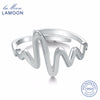 Romantic Wire Drawing Electrocardiogram EEG 925-Sterling-Silver Adjustable Ring S925 Fine Jewelry Love Heart LMRY010