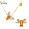 S925 Fine Jewelry Set Bee 5x7mm 1ct 100% Natural Citrine 925 Sterling Silver Jewelry S925 Plated V027-2