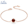 S925 Sterling Silver Jewelry Charm Bracelets for Women Classic Simple 100% Natural Red Garnet Party Bangles HI021