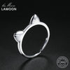 S925 Sterling Silver Rings for Women Fine Jewelry Lovely Cute Cat Ears Adjustable Ring Girls Gift Anti Allergy RY037
