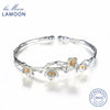 Wiredrawing 2 Colors Plum Flower S925 Bracelet & Bangle 925 Sterling Silver Fine Jewelry for Women Anti Allergy LMHY006