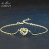 Women Bracelet Chain 925 Sterling Silver Fine Jewelry Romantic Heart Natural Citrine Chain Charm Bracelets Fashion 2020