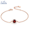 Women Bracelets 6mm 2.1ct Natural Gemstone Red Garnet 925 Sterling Silver Fine Jewelry Chain Charms Bracelet S925 Fashion