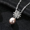 925 Sterling Silver Necklace 8-9mm Pearl Snowflake Natural pearl Pendant Necklace for Women Fine Jewelry Gift