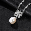925 Sterling Silver Necklace 8-9mm Pearl Snowflake Natural pearl Pendant Necklace for Women Fine Jewelry Gift