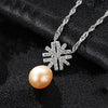925 Sterling Silver Necklace 8-9mm Pearl Snowflake Natural pearl Pendant Necklace for Women Fine Jewelry Gift