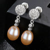 925 Sterling Silver Pearl Earrings 8-9mm Natural Pearl Geometric Stud Earrings for Women Fine Jewelry Gift