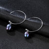 925 Sterling Silver Pearl Earrings Simple Design Natural Pearl Big Hoop Earrings for Women Fine Jewelry Gift