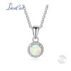 925 Sterling Silver White Fire Opal Necklace Classic Geometric Round Pendant Necklace for Women Fine Jewelry Hot Selling
