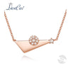 Brand Crystal Flower Pendant Women 925 Sterling Silver Necklace Rose Gold Colour Valentine's Gift Jewelry Accessories New