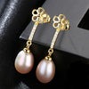Brand Hight Quality Flower Earrings 8-9mm Pearls 925 Sterling Silver Pearl Earrings for Women Fine Jewelry