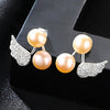 Classic 925 Sterling Silver Pearl Earrings Natural Angel's Wings Pearl Stud Earrings for Women Fine Jewelry