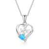 Classic 925 Sterling Silver Pendant Necklace Inlaid Blue Fire Opal Love Heart Necklace for Women Fine Jewelry Gift New