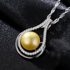 Fashion 925 Sterling Silver Necklace 10-15mm Natural Pearl Water Drop Pendant Necklace for Women Fine Jewelry