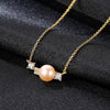 Fashion 925 Sterling Silver Necklace 7-7.5mm Geometric Natural Pearl Pendant Necklace for Women Fine Jewelry