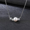 Fashion 925 Sterling Silver Necklace 7-7.5mm Geometric Natural Pearl Pendant Necklace for Women Fine Jewelry