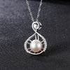 Fashion 925 Sterling Silver Necklace 8-8.5mm Natural Pearl Water Drop Pendant Necklace for Women Fine Jewelry