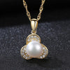 Fashion 925 Sterling Silver Necklace Flower Shape Natural pearl Pendant Necklace for Women Fine Jewelry Gift