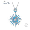 Fashion 925 Sterling Silver Necklace Simple Sunflower Blue Zircon Pendant Necklace for Women Fine Jewelry Lovers Gift