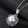 Fashion 925 Sterling Silver Necklace Trendy Flowers Natural pearl Pendant Necklace for Women Fine Jewelry Gift
