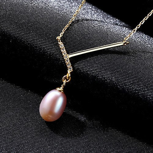 Fashion 925 Sterling Silver Necklace Unique Design Natural Pearl Pendant Necklace for Women Fine Jewelry Gift