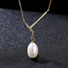 Fashion 925 Sterling Silver Necklace Unique Design Natural Pearl Pendant Necklace for Women Fine Jewelry Gift
