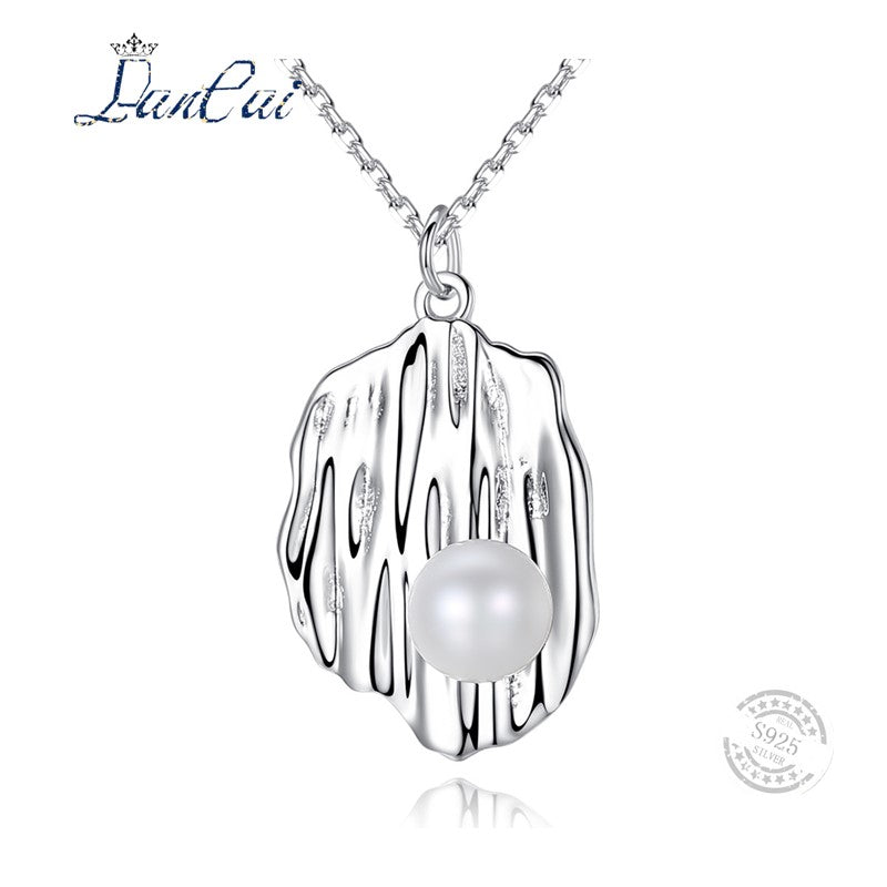 Fashion 925 Sterling Silver Necklace Unique Design Natural Pearl Pendant Necklace for Women Fine Jewelry Gift