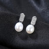 Fashion 925 Sterling Silver Pearl Earrings Geometric Natural Pearl Stud Earrings for Women Fine Jewelry Gift