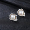 Fashion 925 Sterling Silver Pearl Earrings Shell-like Natural Pearl Stud Earrings for Women Fine Jewelry Gift