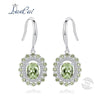 Fashion Manual 925 Sterling Silver Earrings Genuine Oval Shape Peridot Drop Earrings for Women Fine Jewelry Lovers Gift