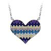 Fashion Manual 925 Sterling Silver Necklace Heart-shaped Colorful Zircon Pendant Necklace for Women Fine Jewelry Gift